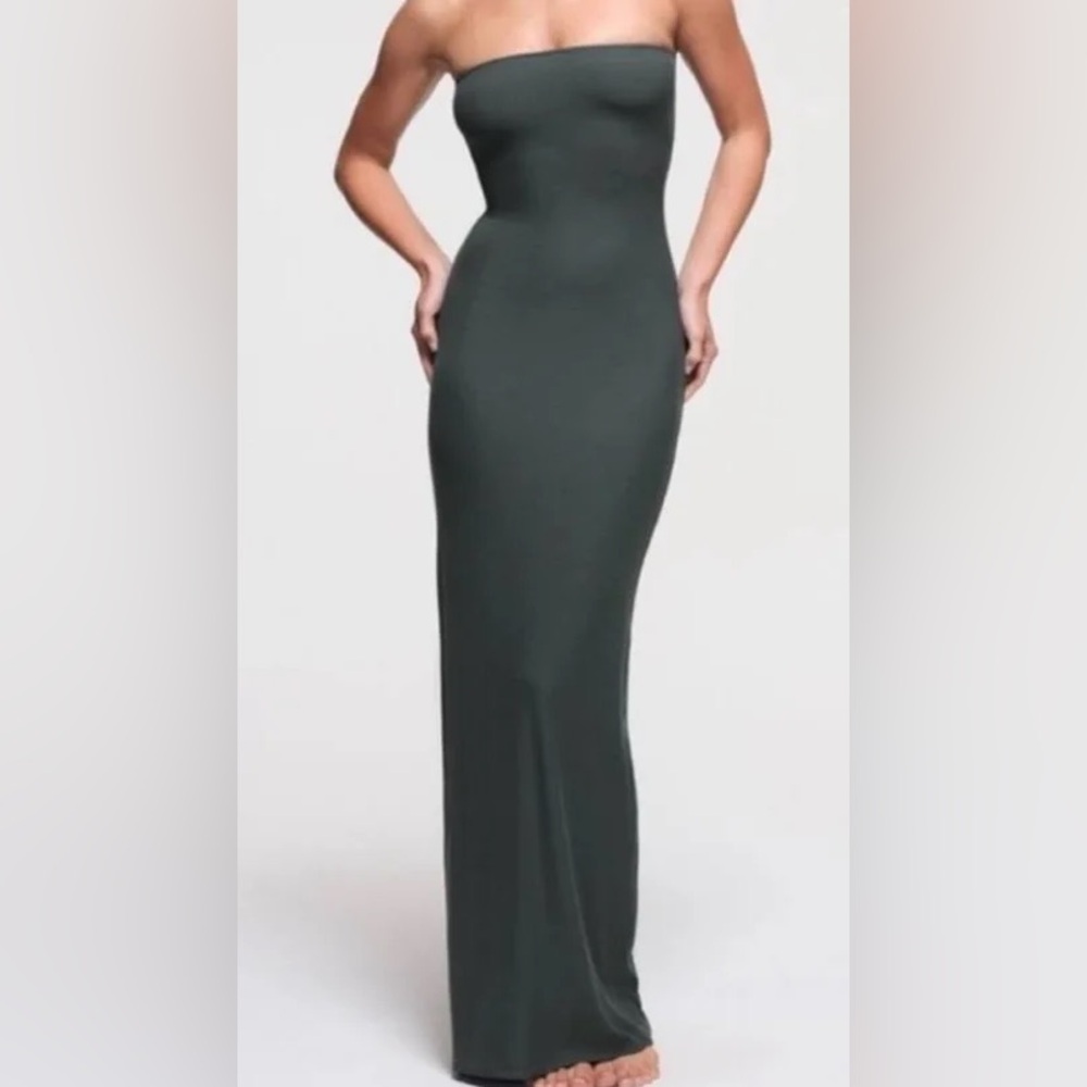 SKIMS Gray Strapless Dress